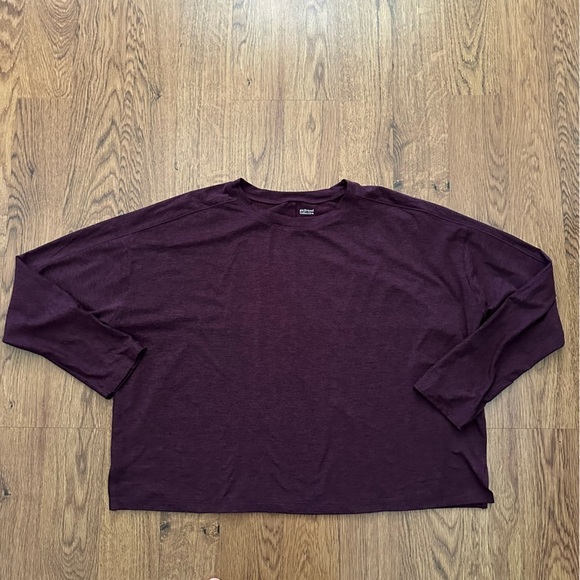 Girlfriend Collective Plum ReSet Long Sleeve Tee Size Large - Picture 3 of 8